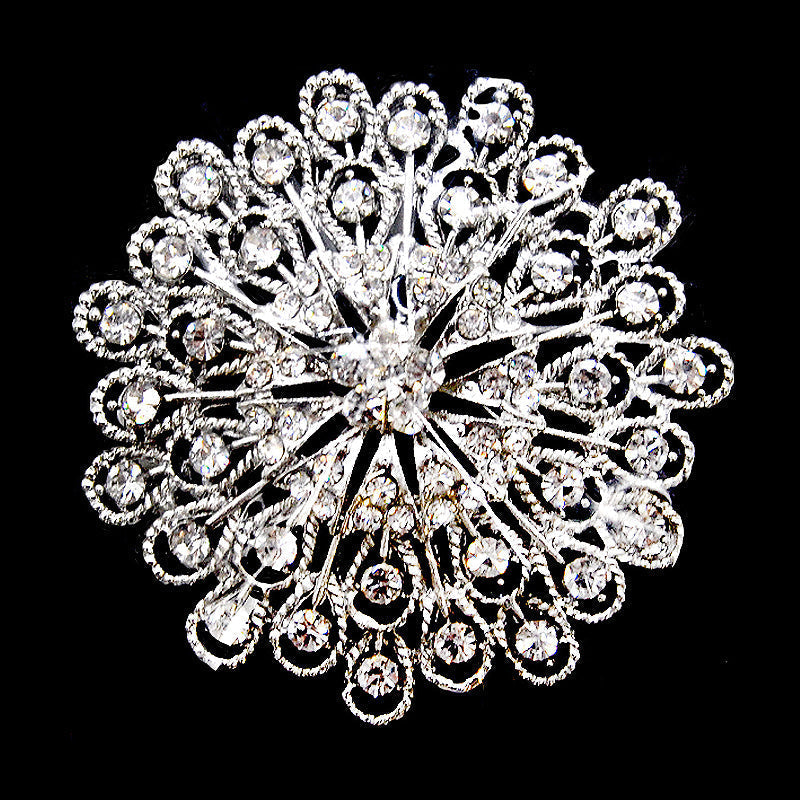 Belagio Enterprises -  Rhinestone Brooch - 3" W x 3" L - BW-130