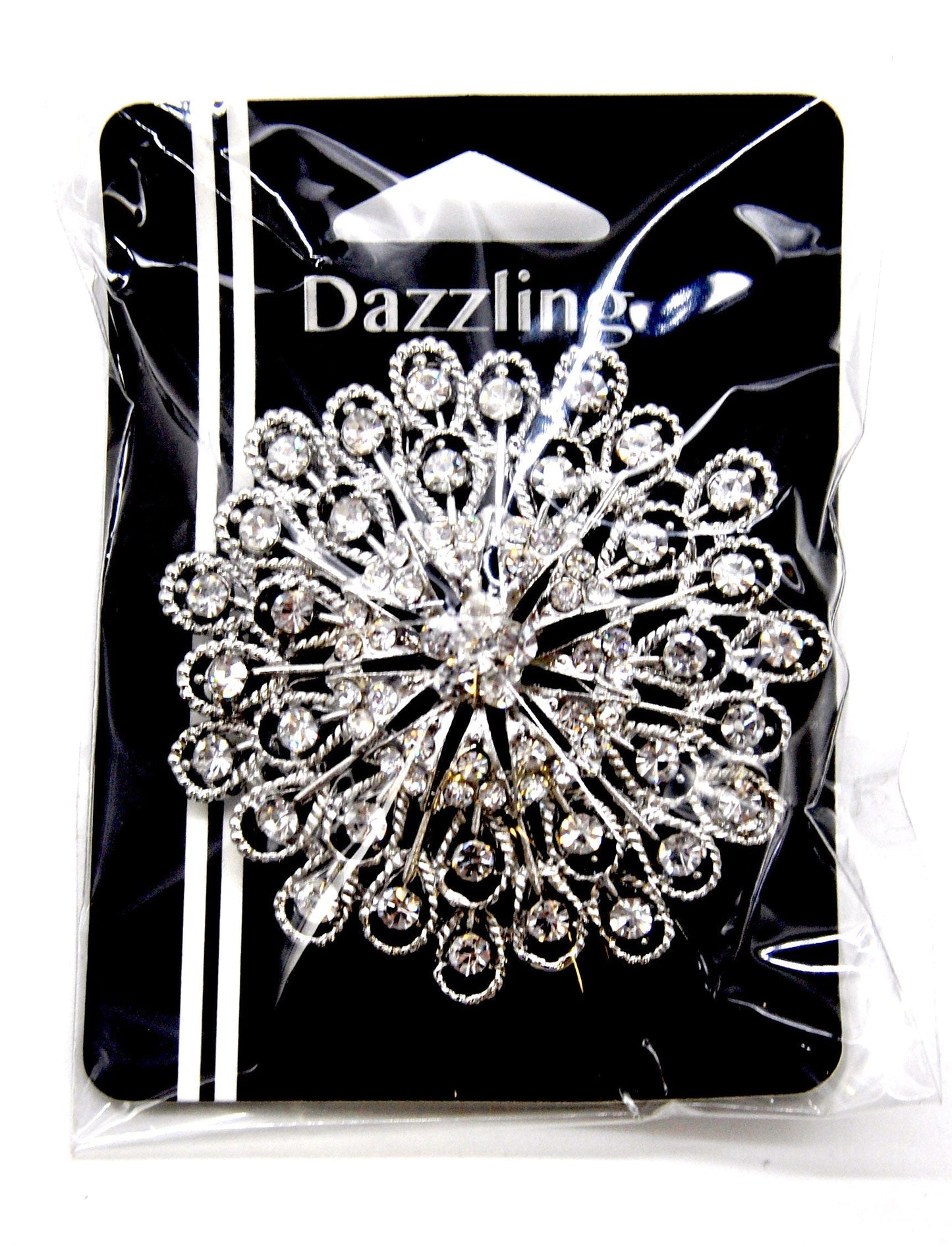 Belagio Enterprises -  Rhinestone Brooch - 3" W x 3" L - BW-130