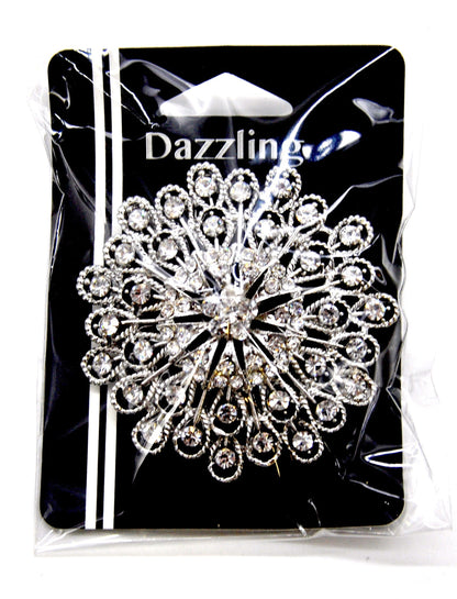 Belagio Enterprises -  Rhinestone Brooch - 3" W x 3" L - BW-130