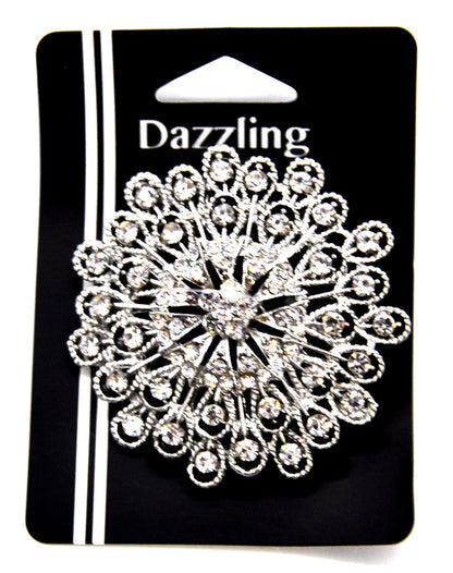 Belagio Enterprises -  Rhinestone Brooch - 3" W x 3" L - BW-130