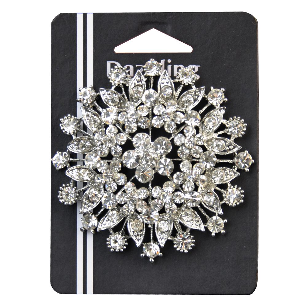 Belagio Enterprises -  Rhinestone Brooch - 3" W x 3" L - BW-143