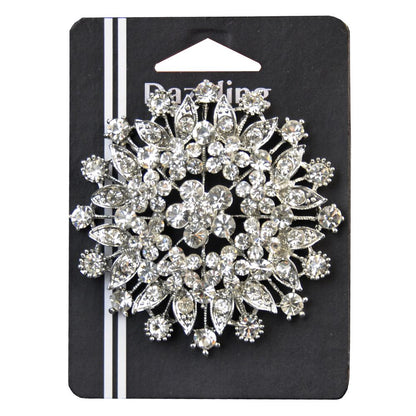 Belagio Enterprises -  Rhinestone Brooch - 3" W x 3" L - BW-143