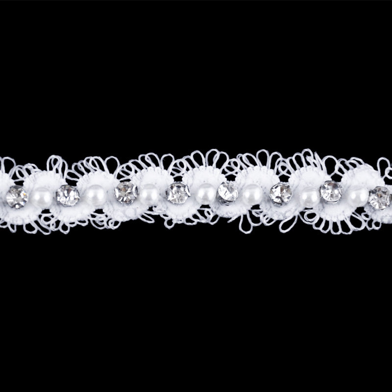 Belagio Enterprises - Venice Lace Trim with Rhinestone - 5/8" Width (10 Yard Roll) - BPV-302
