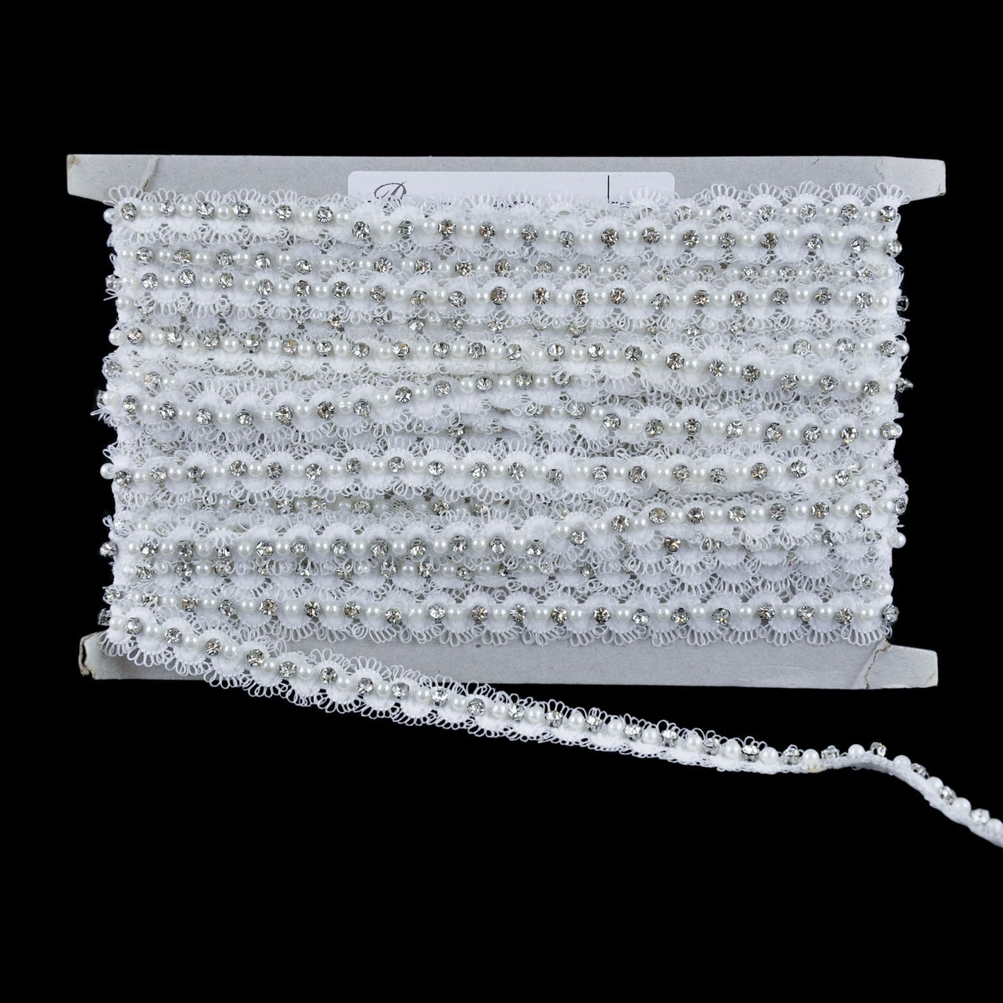 Belagio Enterprises - Venice Lace Trim with Rhinestone - 5/8" Width (10 Yard Roll) - BPV-302