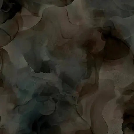 Black Charcoal Aura Watercolor Blender Wideback Cotton Fabric per yard