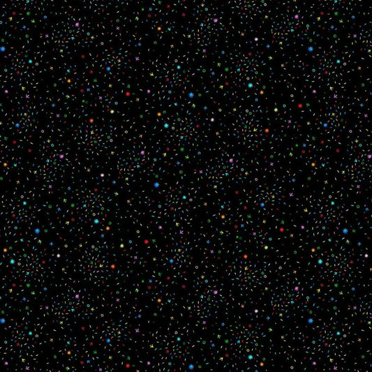 Black Confetti Chicken Scratch Wideback Fabric Per Yard