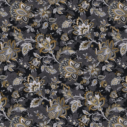 Black Footstool Charcoal Cotton Wideback Fabric Per Yard