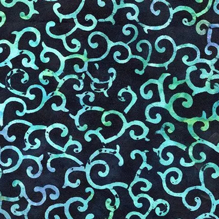 Black Iron Scrollwork Cotton Wideback Fabric per yard