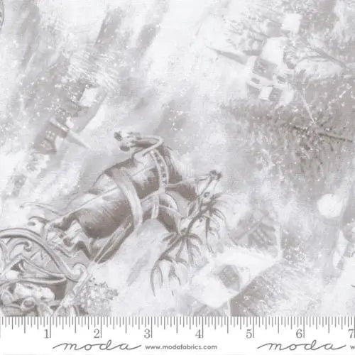 Blizzard Blues Moonbeam Santas Sleigh Ride 44"/45" Fabric Per Yard