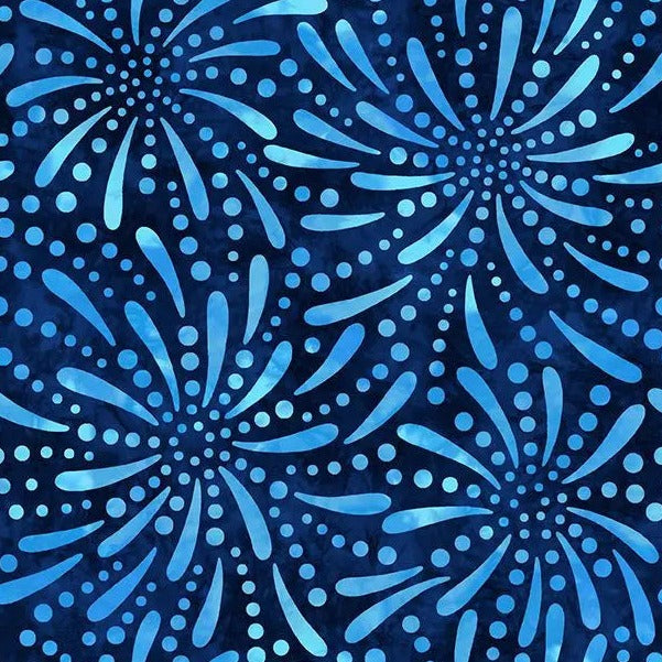 Blue Fireworks Cotton Wideback Fabric - ( 2 1/8 Yard Pack )