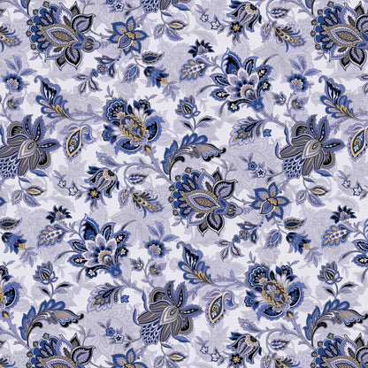 Blue Footstool Cotton Wideback Fabric