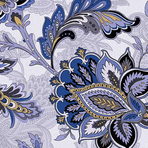 Blue Footstool Cotton Wideback Fabric - ( 1 3/8 Yard Pack )