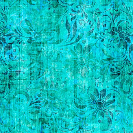 Blue Green Turquoise Blender Cotton Wideback Fabric - ( 3/4 Yard Pack )