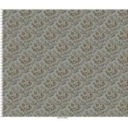 Blue Large Floral Cotton 43"/44" Fabric Per Yard