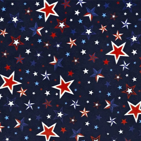 Blue Liberty Stars Digital Cuddle Ink Fabric - ( 2/3 Yard Pack )