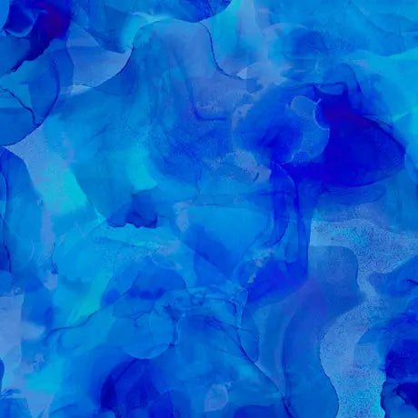 Blue Royal Aura Watercolor Blender Wideback Cotton Fabric per yard