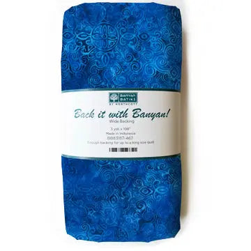 Blue Sapphire Matera Cotton Batik Wideback Fabric - 3 yard bundle
