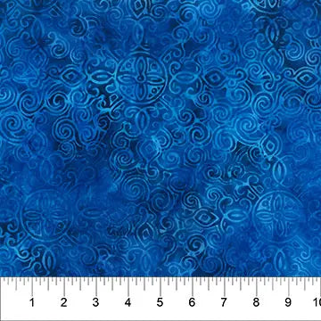 Blue Sapphire Matera Cotton Batik Wideback Fabric - 3 yard bundle