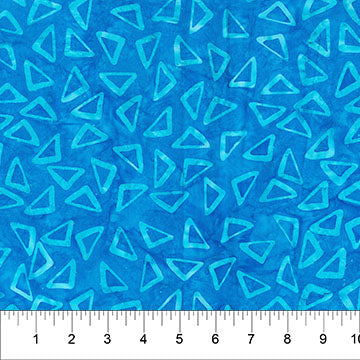 Blue Scattered Triangle Celebration Cotton 44/45 Fabric Per Yard