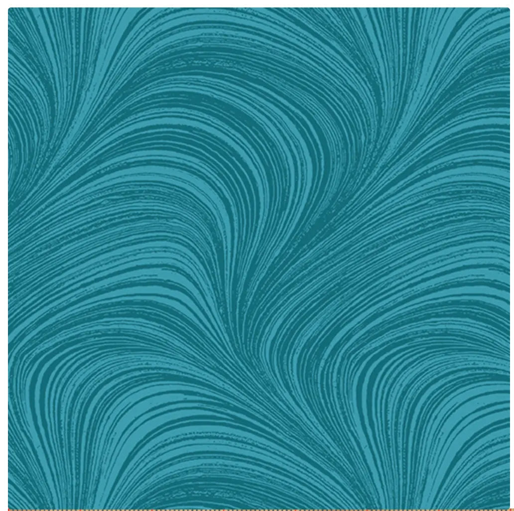 Blue Turquoise Color Wave Texture Flannel Wideback Fabric - ( 7/8 Yard Pack )