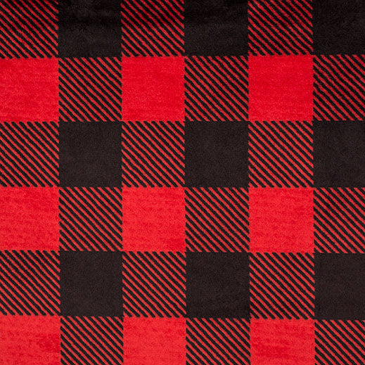 Buffalo Check Cuddle�� Scarlet/Black 58/60" Fabric Per Yard
