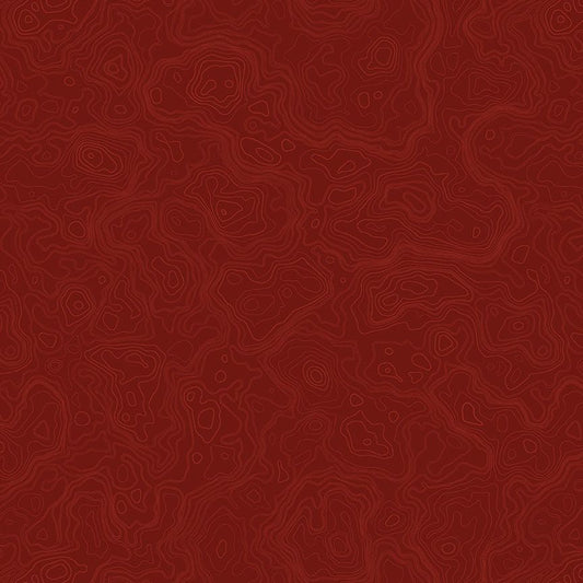 Burgundy Topography Map Path to Freedom Cotton 44"/45" Fabric Per Yard