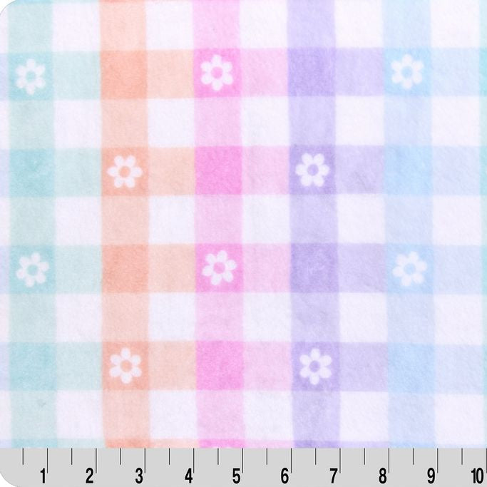 Cloud Cuddle Pastel Gingham Daisy 58" - 60" Fabric per yard