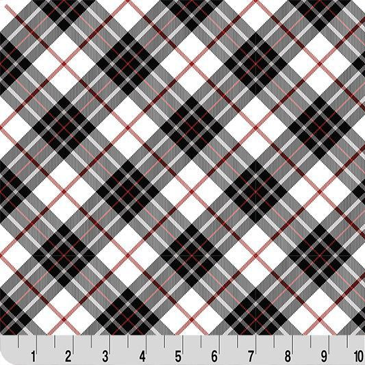 Cloud Cuddle Black Just Plaid 58"/60" Fabric per yard