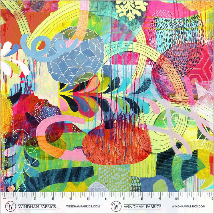 Canvas & Co. Multi Bright World Cotton 44"/45" Fabric Per Yard