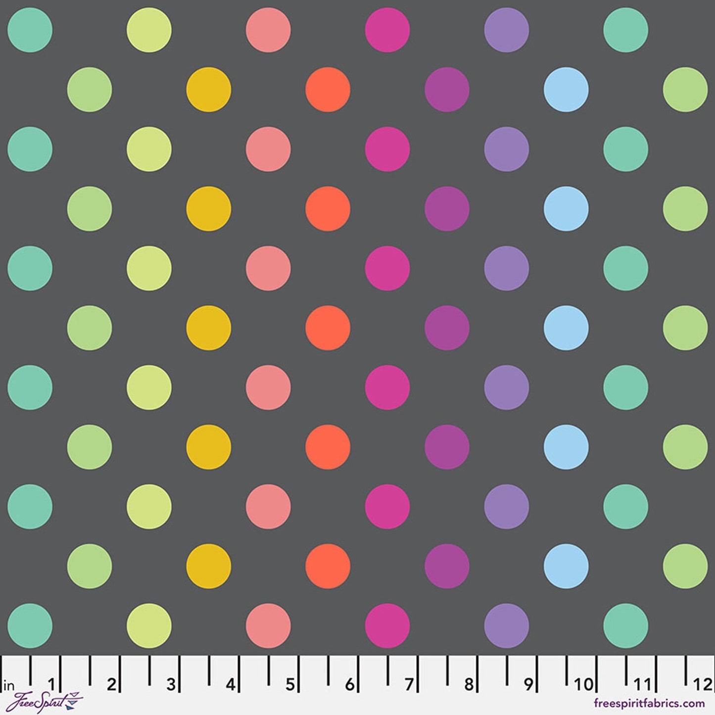 Carbon Disco Poms True Colors 43/44" Cotton Fabric Per Yard