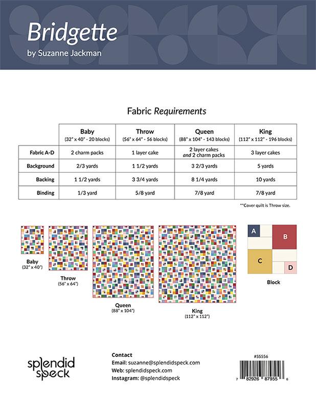 Bridgette Quilt Pattern by Suzanne Jackman
