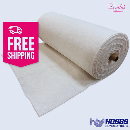 Linda's Deluxe Cotton/Poly Blend Batting - 96" Roll - Made by Hobbs