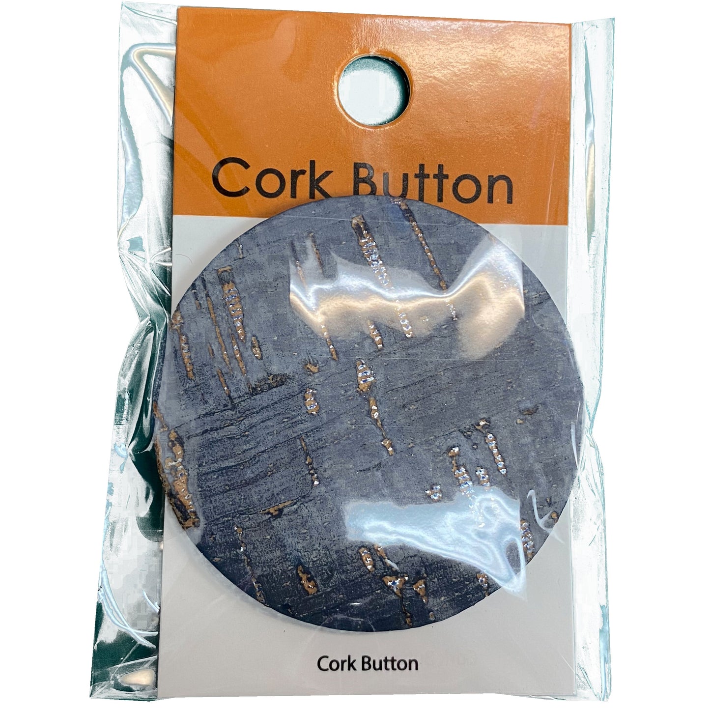 Cork Button (Blue) - 2 Inch Large - BCB-98-04L (1pc x 3 Cards Per Order)