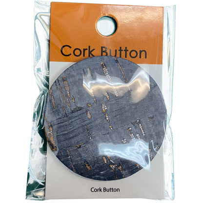 Cork Button (Blue) - 2 Inch Large - BCB-98-04L (1pc x 3 Cards Per Order)