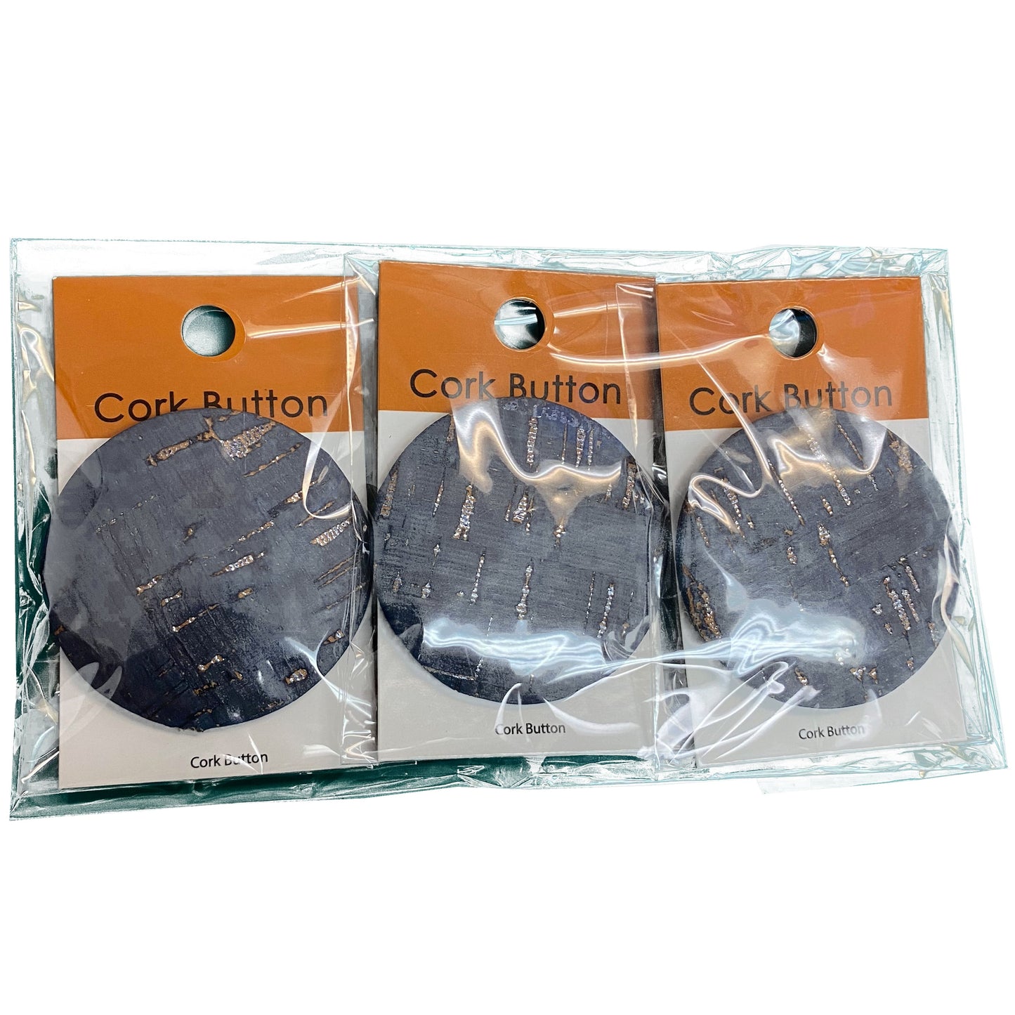 Cork Button (Blue) - 2 Inch Large - BCB-98-04L (1pc x 3 Cards Per Order)