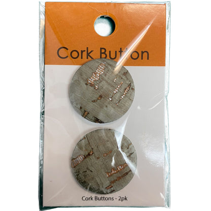 Cork Button (Green) - 1 Inch Small - BCB-98-36S (2pcs x 3 Cards Per Order)