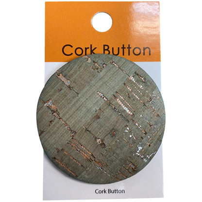 Cork Button (Green) - 2 Inch Large - BCB-98-36L (1pc x 3 Cards Per Order)