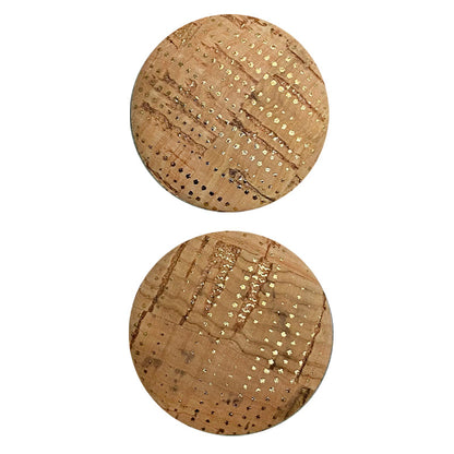 Cork Button (Natural/Gold 95) - 1 Inch Small - BCB-95S (2pcs x 3 Cards Per Order)