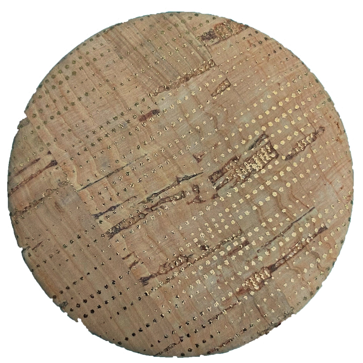 Cork Button (Natural/Gold 95) - 2 Inch Large - BCB-95L (1pc x 3 Cards Per Order)