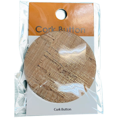 Cork Button (Natural/Gold 95) - 2 Inch Large - BCB-95L (1pc x 3 Cards Per Order)