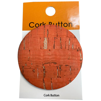 Cork Button (Red) - 2 Inch Large - BCB-98-22L (1pc x 3 Cards Per Order)