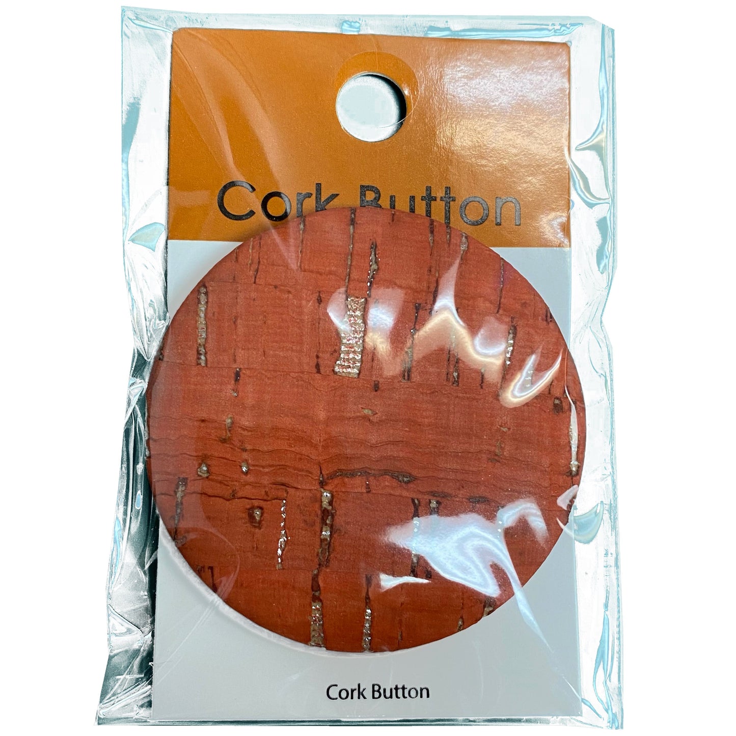 Cork Button (Red) - 2 Inch Large - BCB-98-22L (1pc x 3 Cards Per Order)