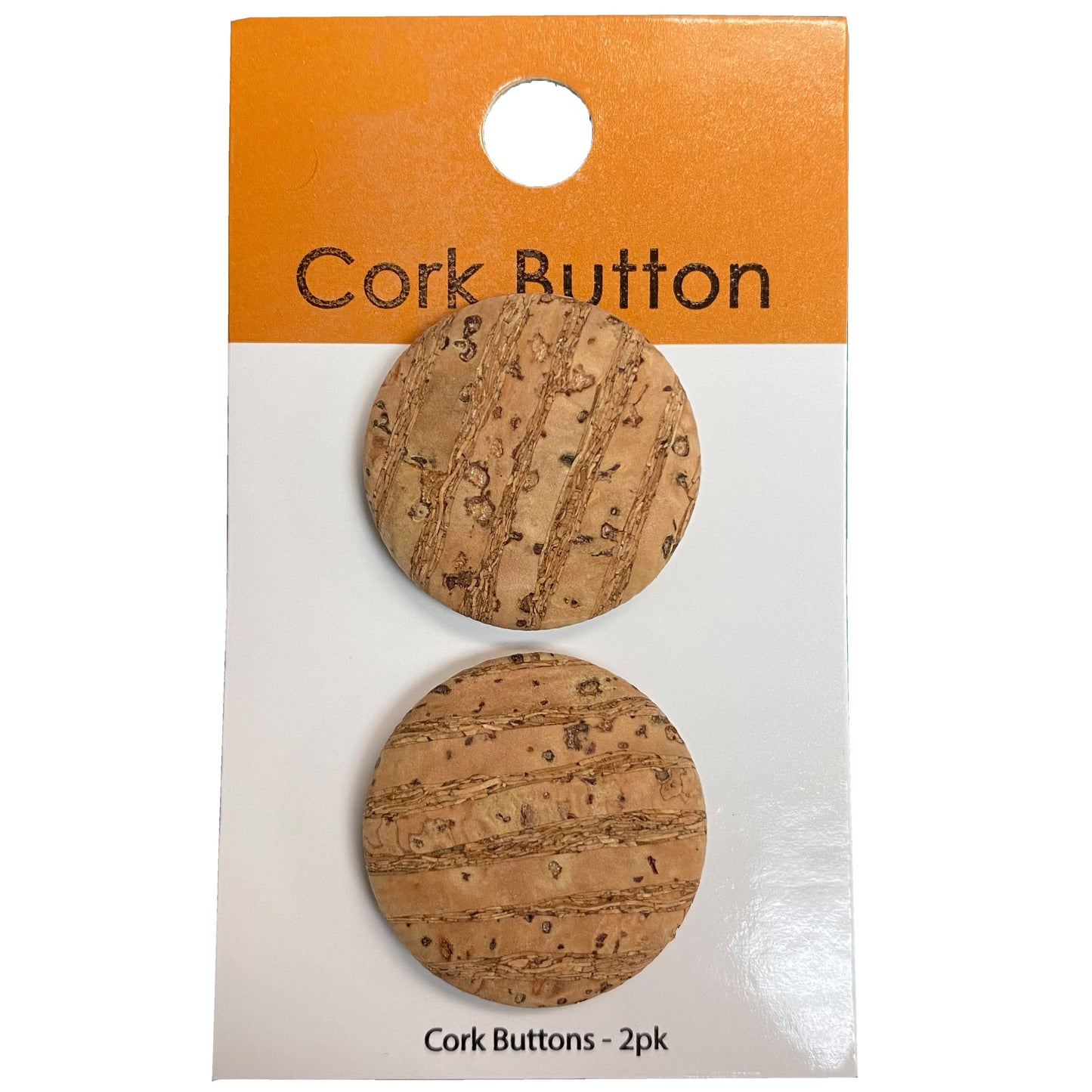 Cork Buttons 1 Inch Small - Natural 94 Two Piece Card BCB-94S