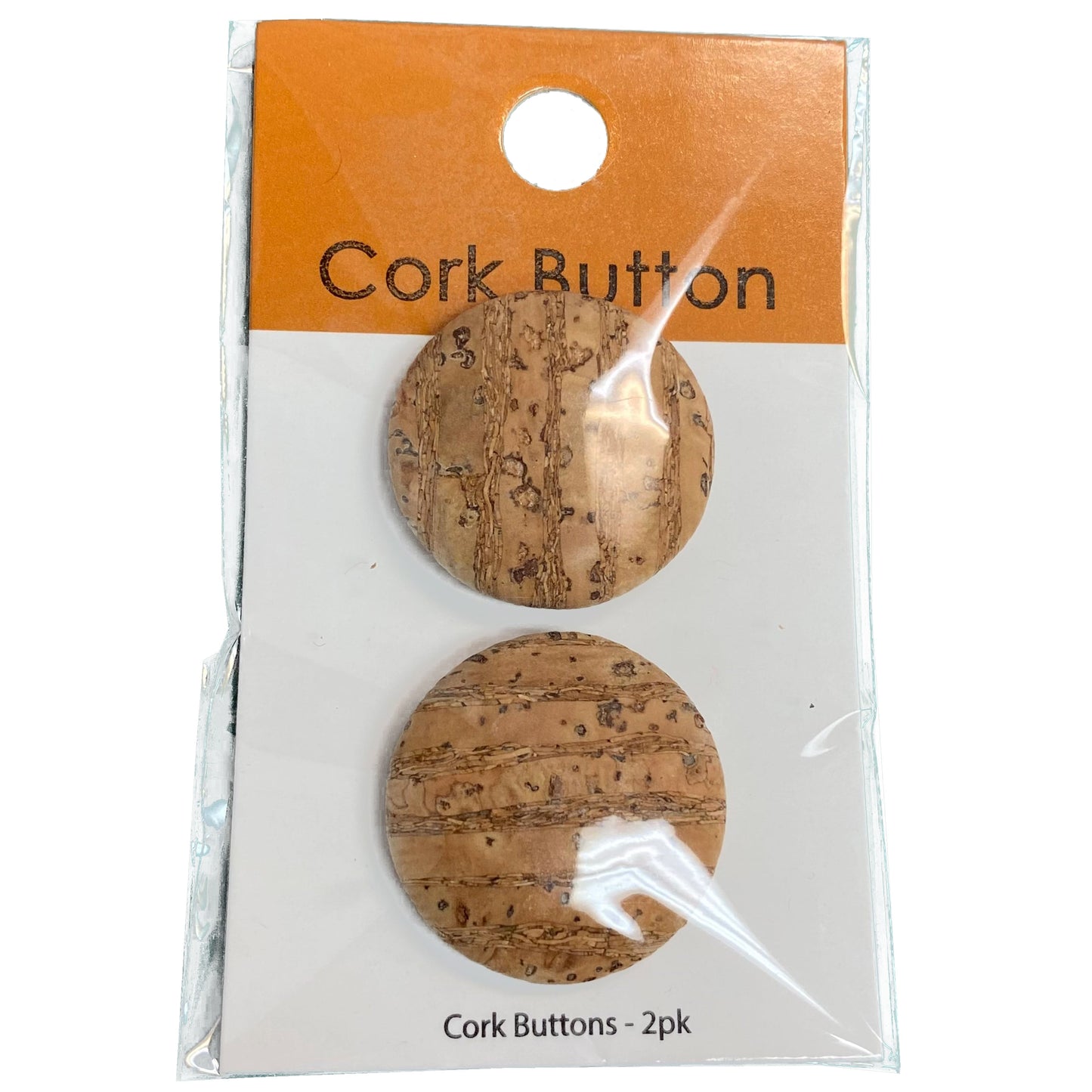 Cork Buttons 1 Inch Small - Natural 94 Two Piece Card BCB-94S