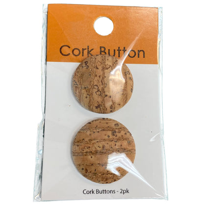 Cork Buttons 1 Inch Small - Natural 94 Two Piece Card BCB-94S