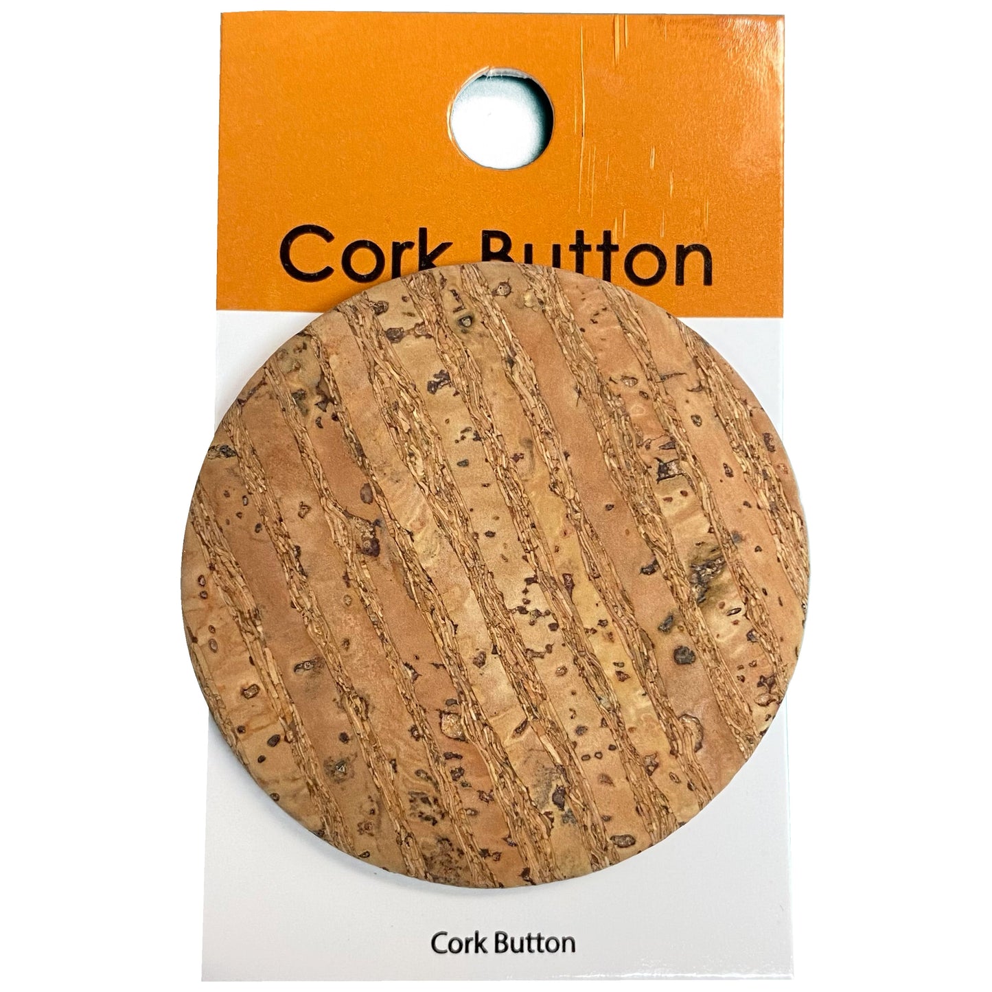Cork Buttons (Natural 94) - 2 Inch Large - BCB-94L (1pc x 3 Cards Per Order)
