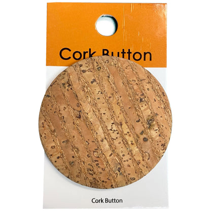 Cork Buttons (Natural 94) - 2 Inch Large - BCB-94L (1pc x 3 Cards Per Order)