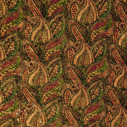Cork Fabric - Style 1008 Green Paisley