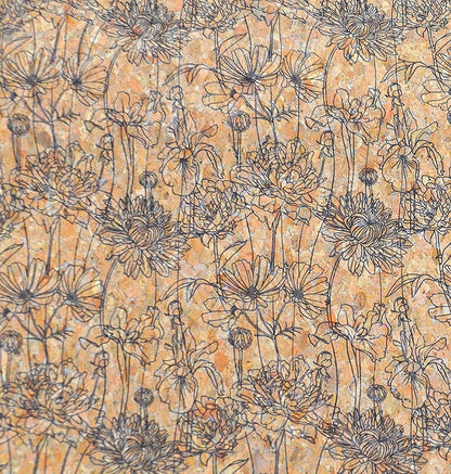 Cork Fabric - Style 1017 Floral Sketch