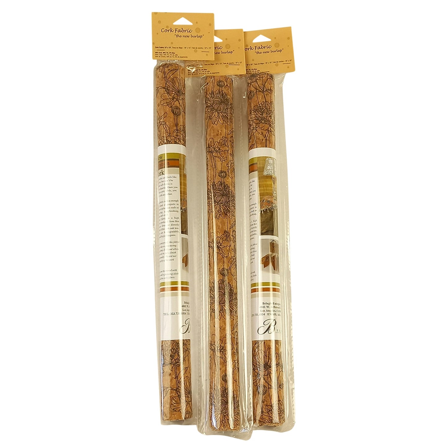 Cork Fabric - Style 1017 Floral Sketch